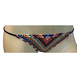 Victoria's Secret PINK Aztec Tribal Geo String Sides Swim Bottom S